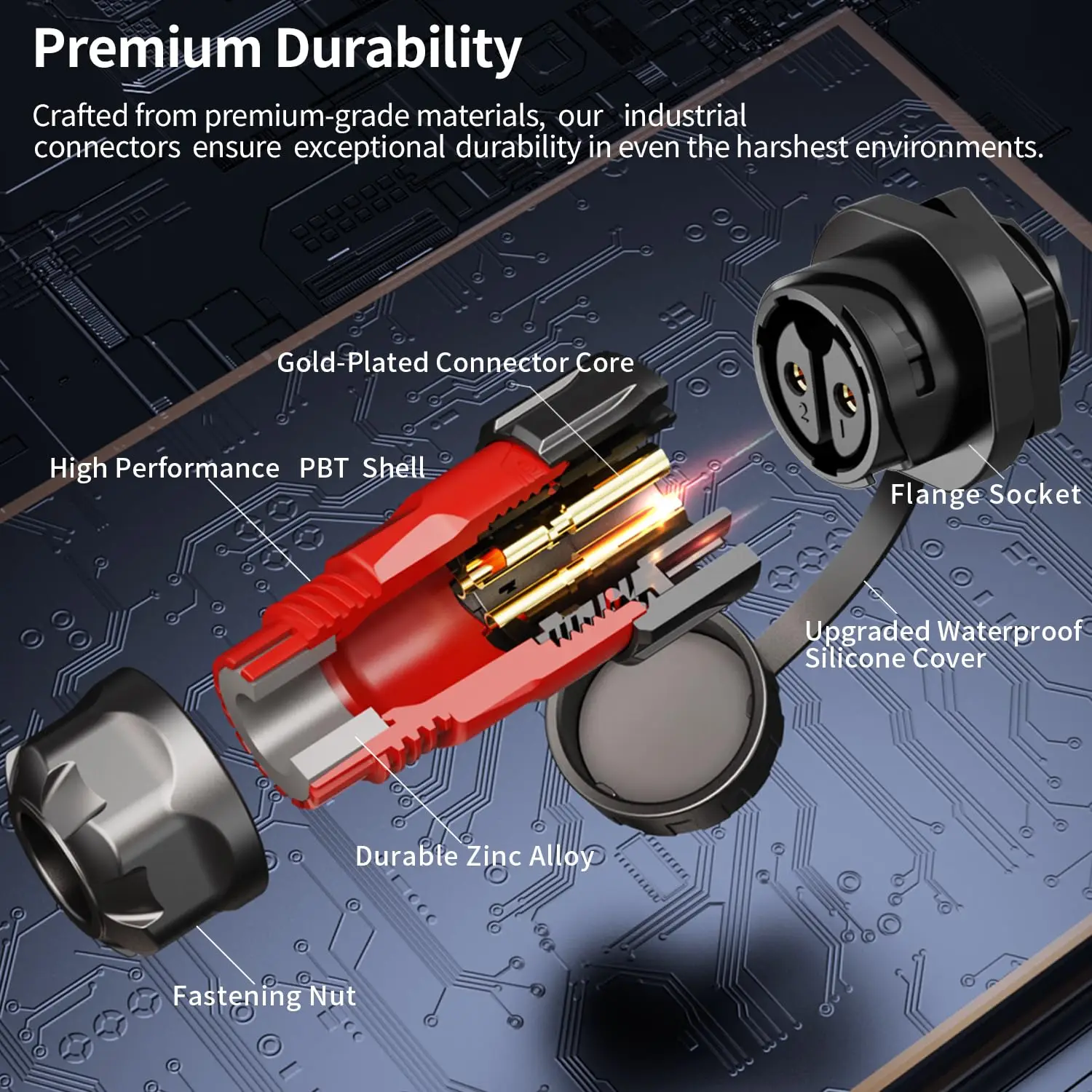 CNLINKO M20 Upgraded Industrial Connector 2 3 4 5 7 9 12 14 Pin IP68 Waterproof YM20 Electrical Panel Mounting Wire Connectors