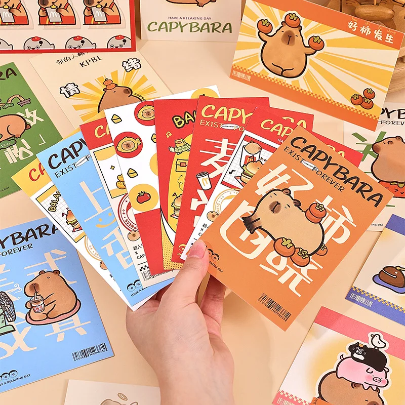 30 Sheets/Set Cute Capybara Postcard DIY Creative Cartoon Animal Greeting Message Cards Birthday Letter Envelope Gift Card