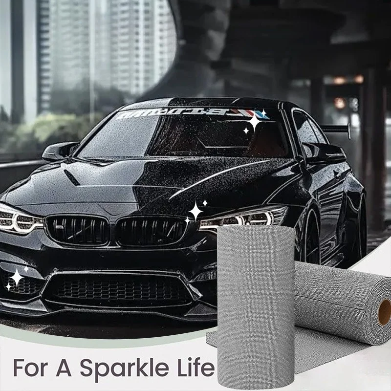 100pcs Extra Large Roll of Microfiber Car Cleaning Towels, Reusable Cleaning Cloth Roll, Convenient Hand-Tearable Microfiber Towel Roll, Reusable Cleaning Wipes, Household Kitchen Towel Roll, Car Wash Cloth, Multi-purpose Alternative, Suitable for Car