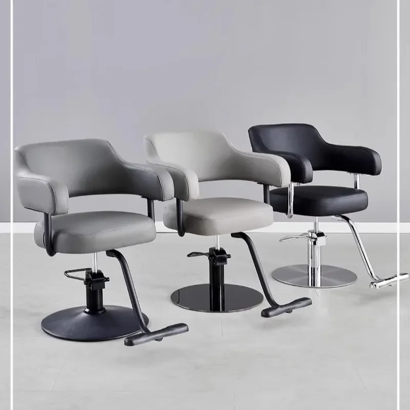 Stainless Steel Hydraulic Barber Chair Rotating Lifting Hair Cutting Salon Chair for Beauty Shop Professional Styling Seat