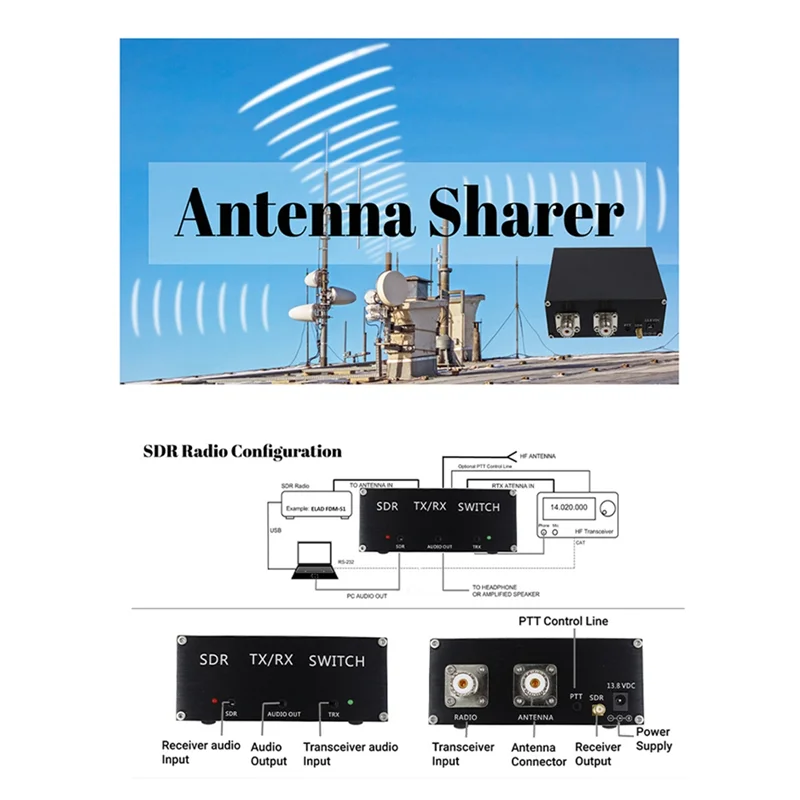 DIGIT-SDR Transceiver Antenna Sharer TR Switch Box 100W Power Handling Frequency Range Up To 160Mhz