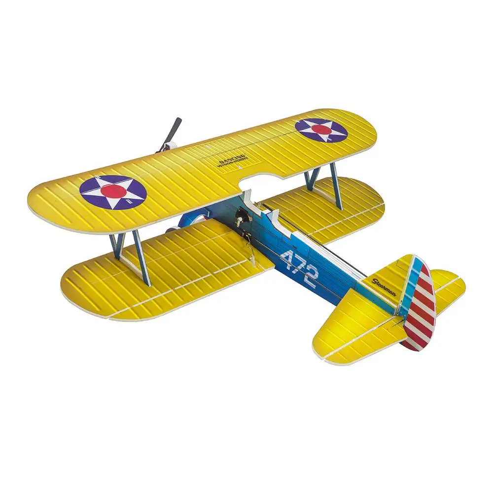 Dancing Wings Hobby E25 Stearman PT-17 Kaydet 450mm Wingspan RC Airplane PP Foam Biplane Flying Wing Models Toys for Boys Adults