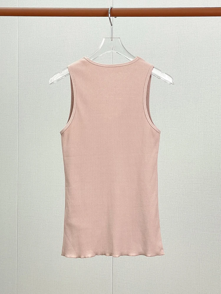 Lace-neck patchwork sexy tank top, 2026 autumn new style, elegant and versatile women's top