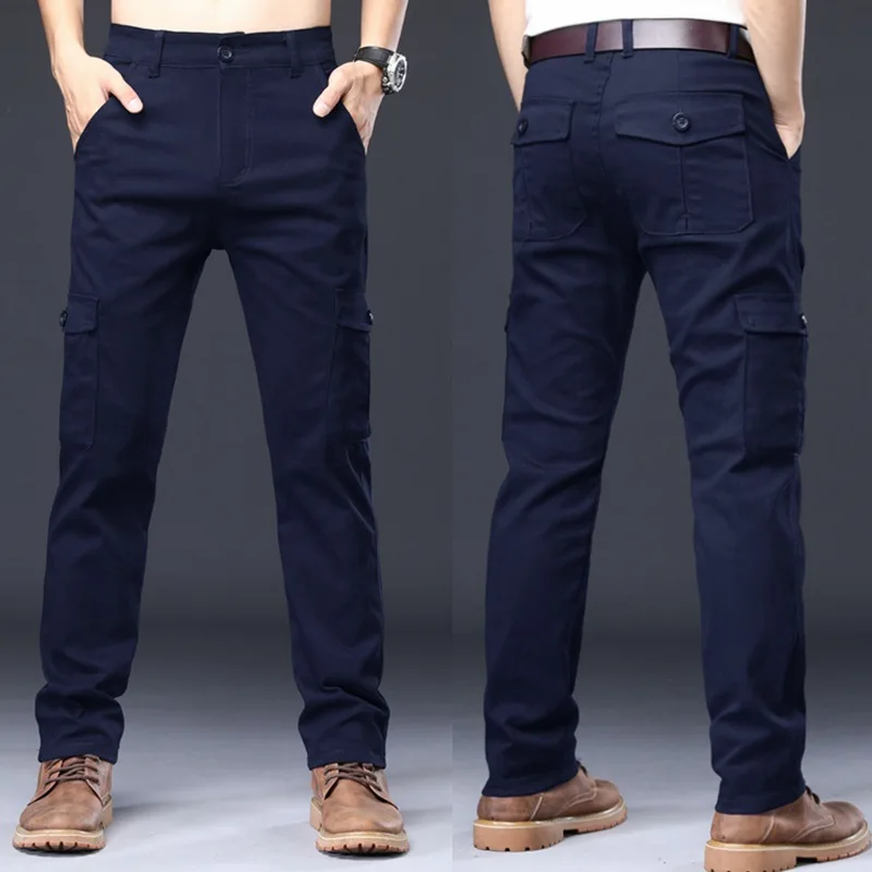 2023ใหม่ผู้ชายกางเกงหลวมกางเกงยุทธวิธีกางเกง Multi-Pocket Casual กางเกง Pantalon Homme ชายผ้าฝ้ายทหาร overalls