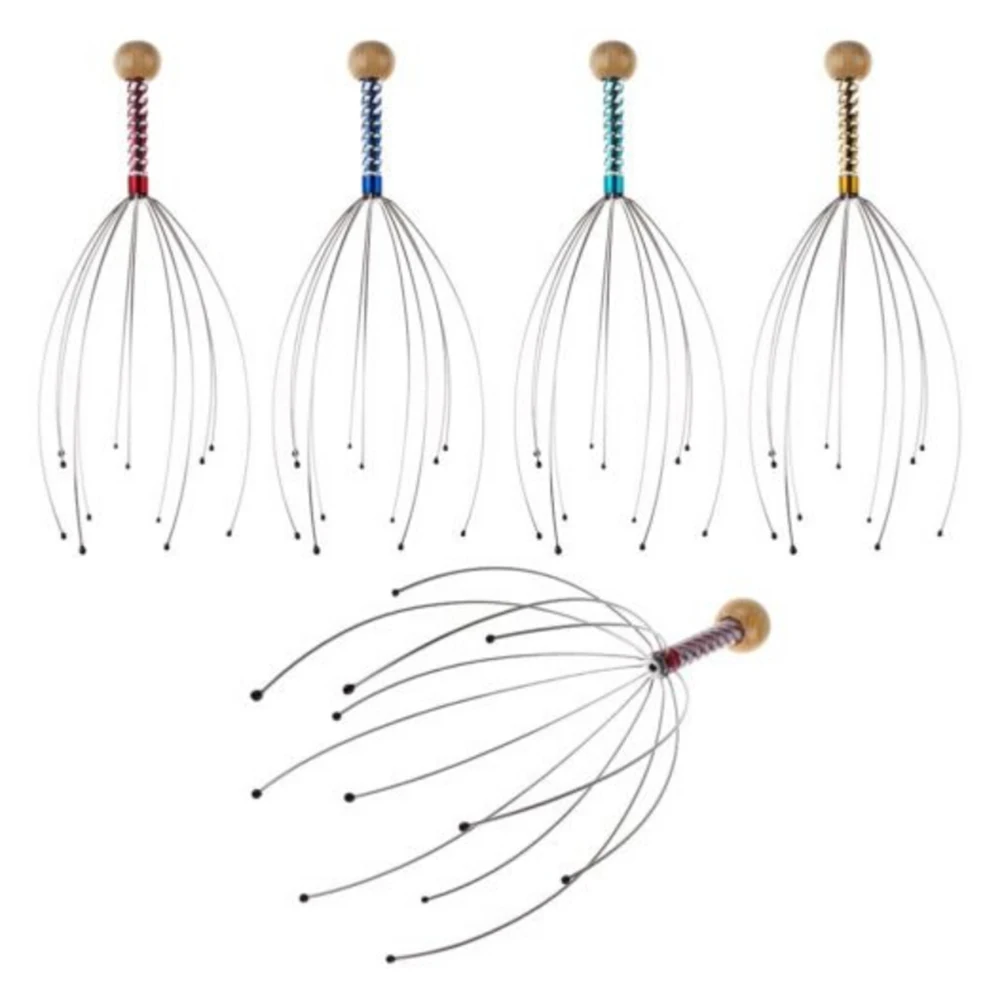 Head Massager Healing Neck Claw Body Massage Anti-stress Pain Relief Octopus Scalp Relax Spa Headache Stimulate Blood Circulate