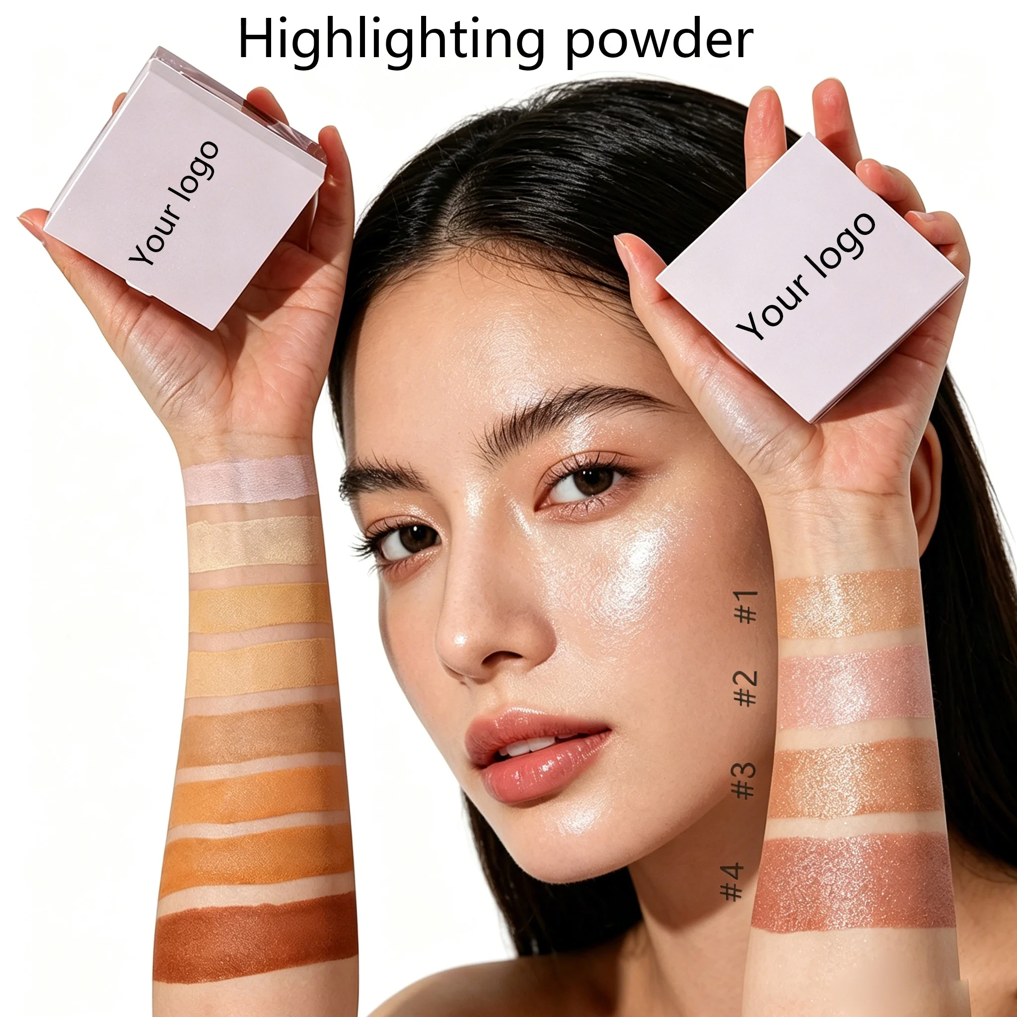 8 Colors Matte Air Setting Powder and 4 Colors Highlighter 12g Private Label Vegan Makeup Wholesale Custom Logo Long Lasting