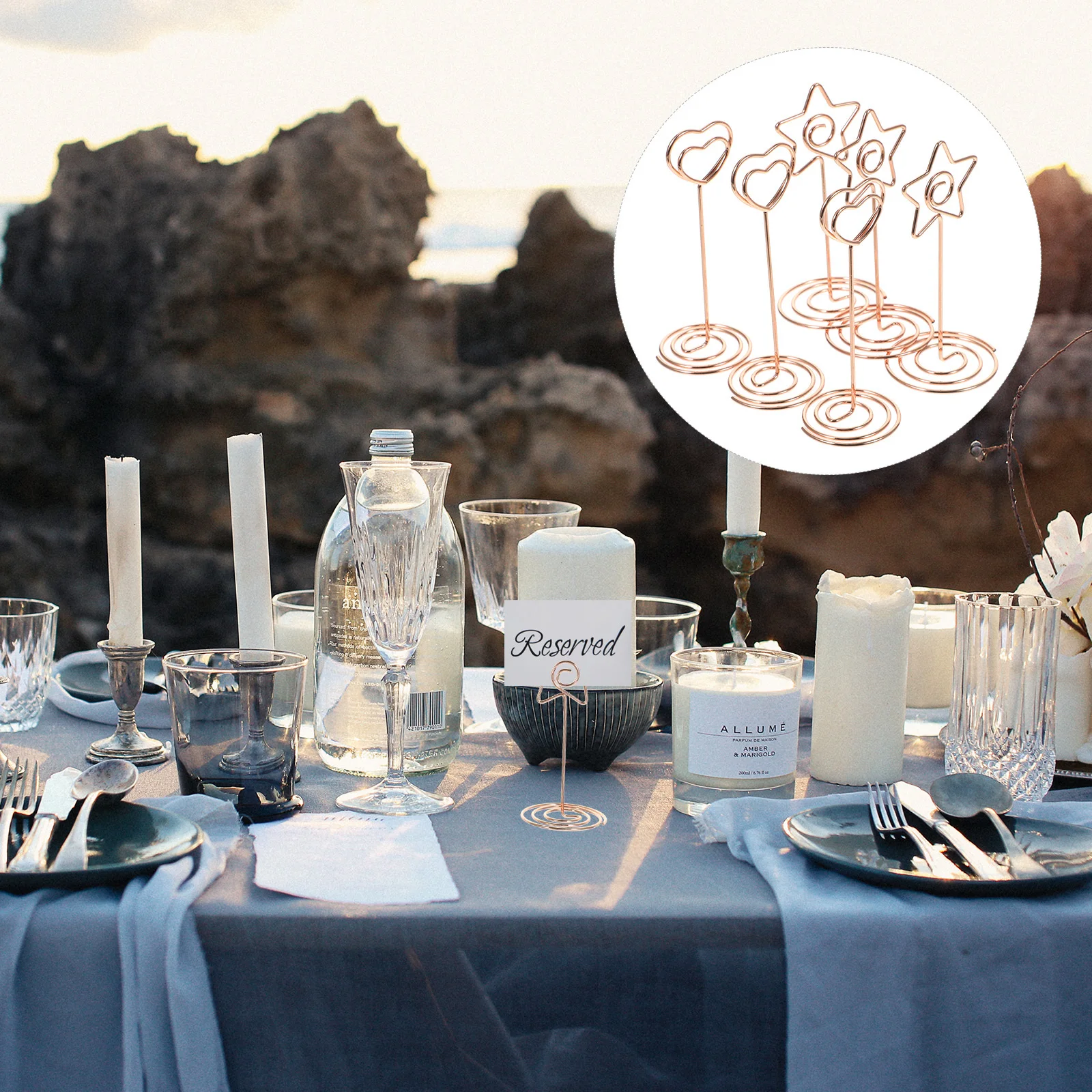 

6 Pcs Table Cardholder Number Picture Holders Photo Clip Top Clips Stand Place Cards