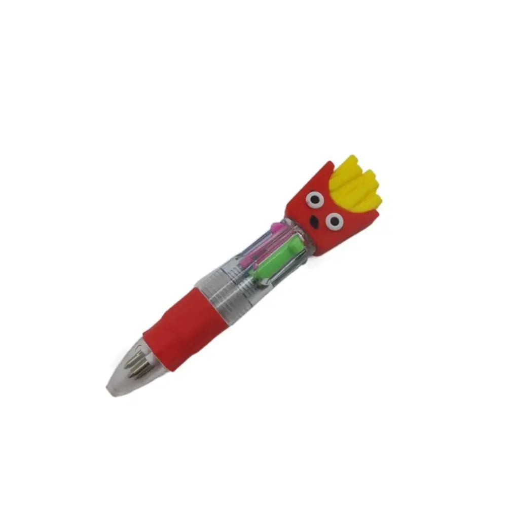 Funny Hamburger Cartoon 4-Color Pen Cola Ice Cream Colorful Ink Gel Pen Short Handle 0.7 MM Nib Multicolored Pen Hand Account