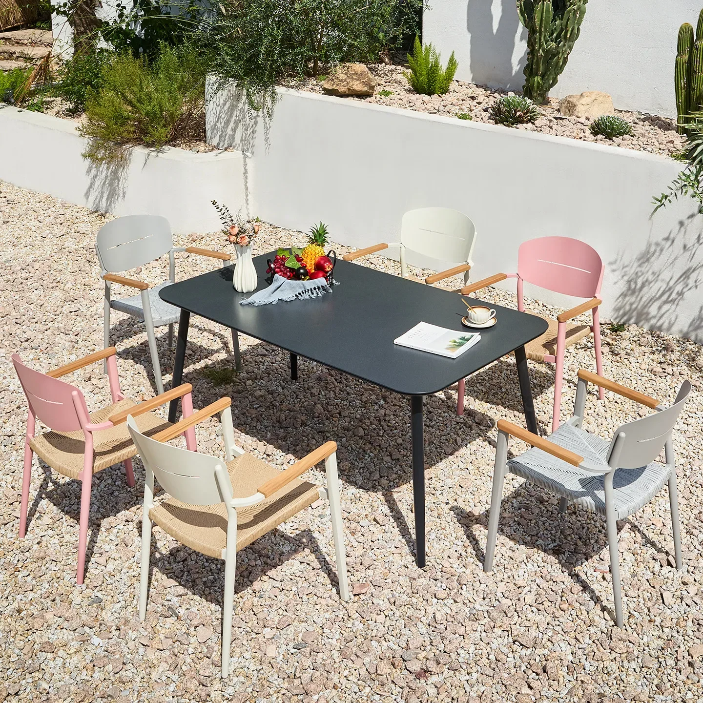 Waterproof Wicker Patio Furniture Set Outdoor Rattan Chair and Table for Balcony and Terrace All Weather Garden Lounge Set Moder