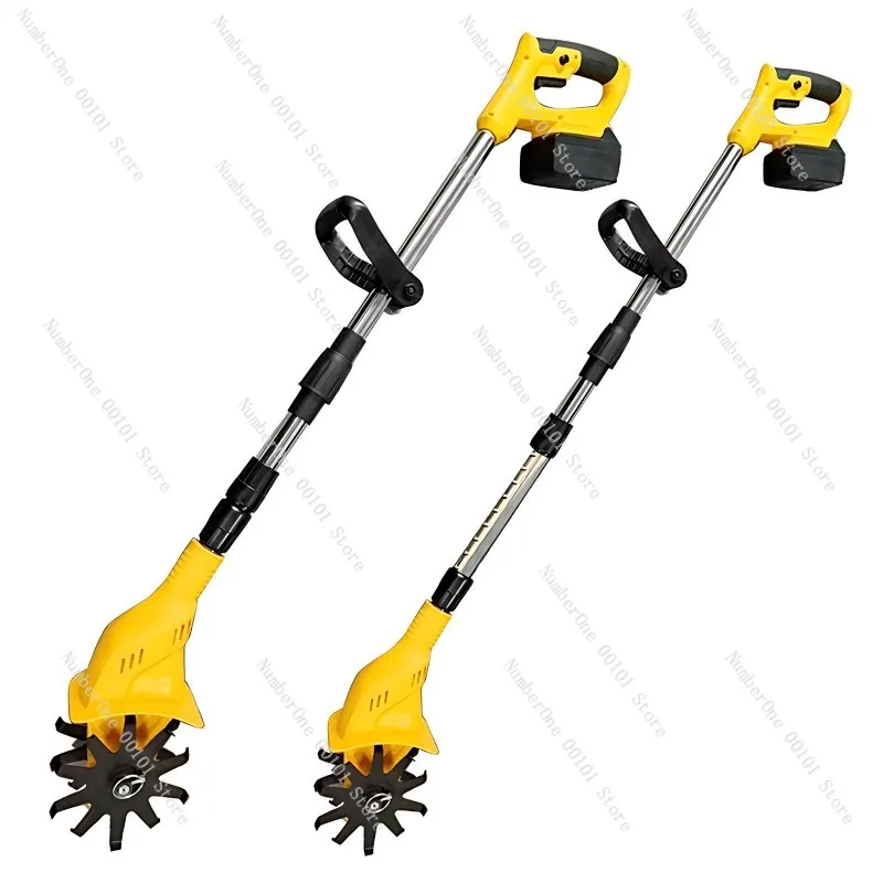 Battery Micro-Tiller Earth Loosening Machine Agricultural Earth Tiller Small Household Electric  Cordless HoeRotaryTi
