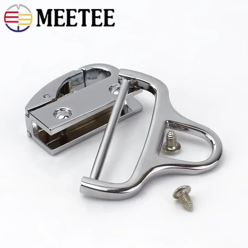 2/4Sets Meetee Women Men Fashion Handbag Metal Clip Buckles Bag Side Decorative Buckle with Screw Hardware Locks DIY Accessories