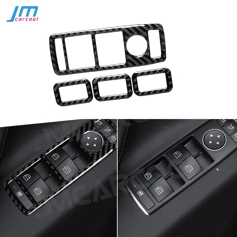 

For Tesla Model X 2015-2019 Carbon Fiber Window Lifter Switch Buttons Trim Cover Decorative Frame Stickers 4 PCS/Set