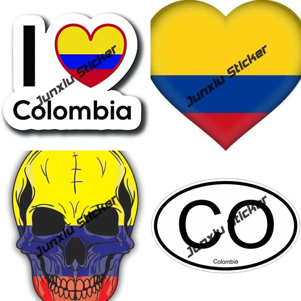 

Colombia Flag Decal Sticker Vinyl Skull Decal Waterproof Reflective Sunscreen