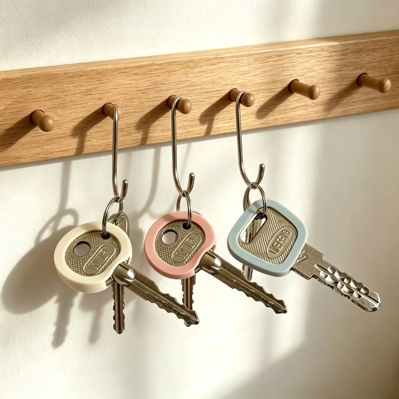 15 Stück farbcodierte Silikon-Schlüsselkappen mit Schlüsselanhängern - Farbcodierte Schlüsselkopf-Schutzabdeckungen geeignet für Haus-, Büro- und Türschlüssel – Detail 4