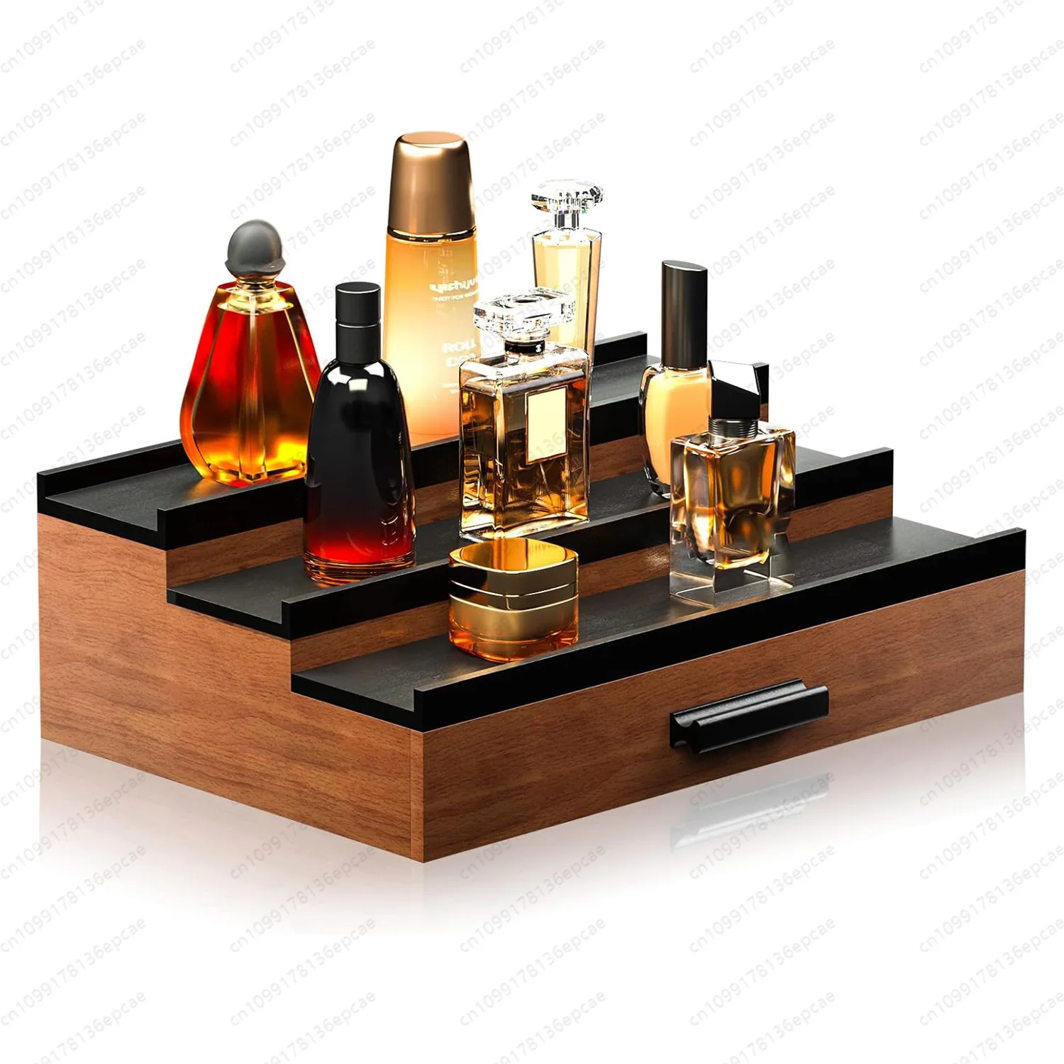 Stepped perfume storage rack Counter Cosmetics display rack with drawer hidden layer Display rack