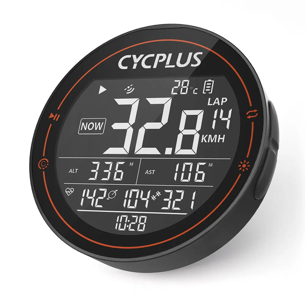 CYCPLUS Wireless Bike Computer GPS Speedometer BT ANT+ Cycling Computer Waterproof with Cadence Sensor Heart Rate Monitor