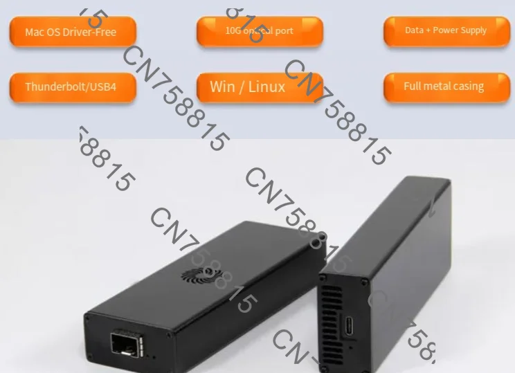 

For support Windows MacOS, Linux，SFP+ 10G Network Adapter Intel 82599 to USB4 Thunderbolt 3/4