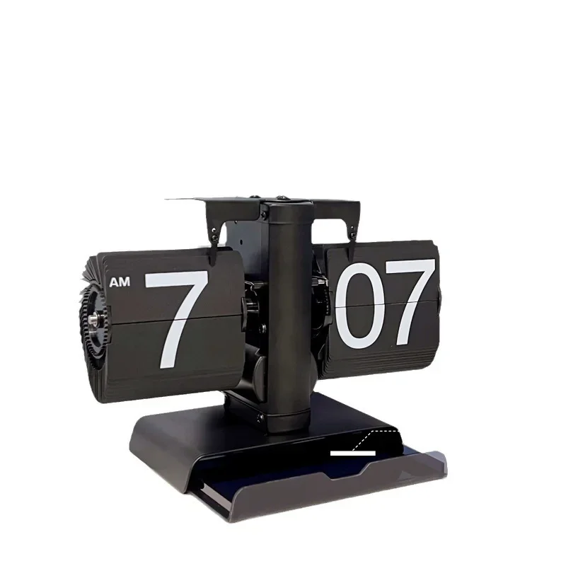 Creative page turning clock, retro home desktop mechanical automatic page turning clock, multi-function with