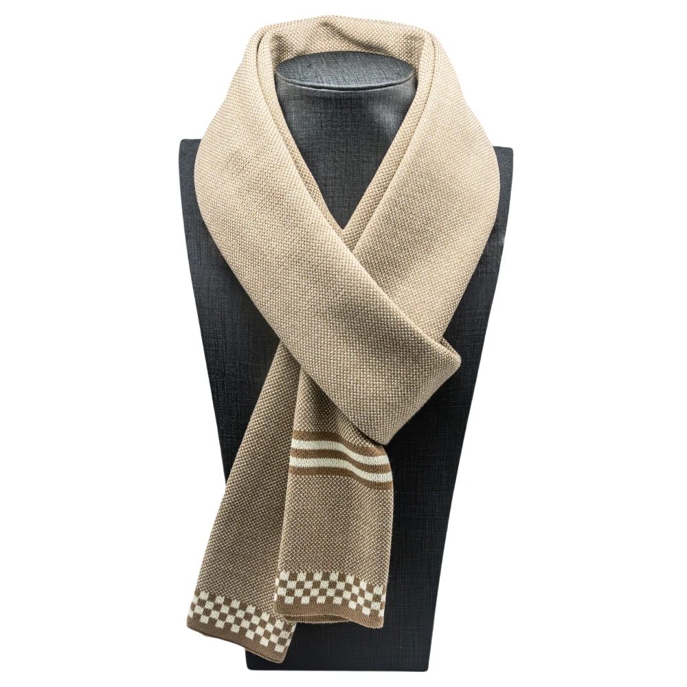 1 قطعة 2025 الشعور المتقدم للخريف والشتاء الخارجي المنسوج وشاح الموضة الدافئة الجديدة للرجال-جميع أنواع الأوشحة