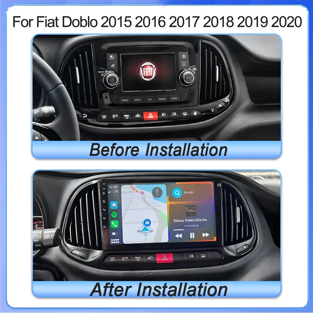 Android 16 For Fiat Doblo 2015 2016 2017 2018 2019 2020 Wireless Carplay Car Radio Navigation GPS Auto Lntellige Wifi 5G 8 Core
