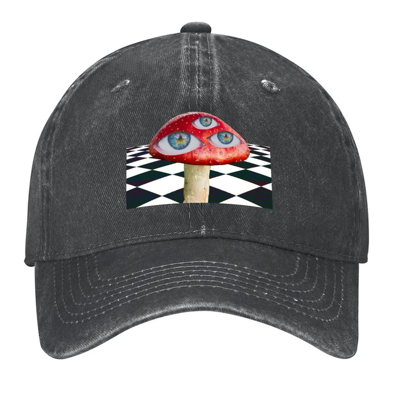 

Dreamcore Weirdcore Aesthetics Mushroom Eyes Checker Floor V2 Baseball Cap Dropshipping Anime Hat |-F-| Ladies Men's