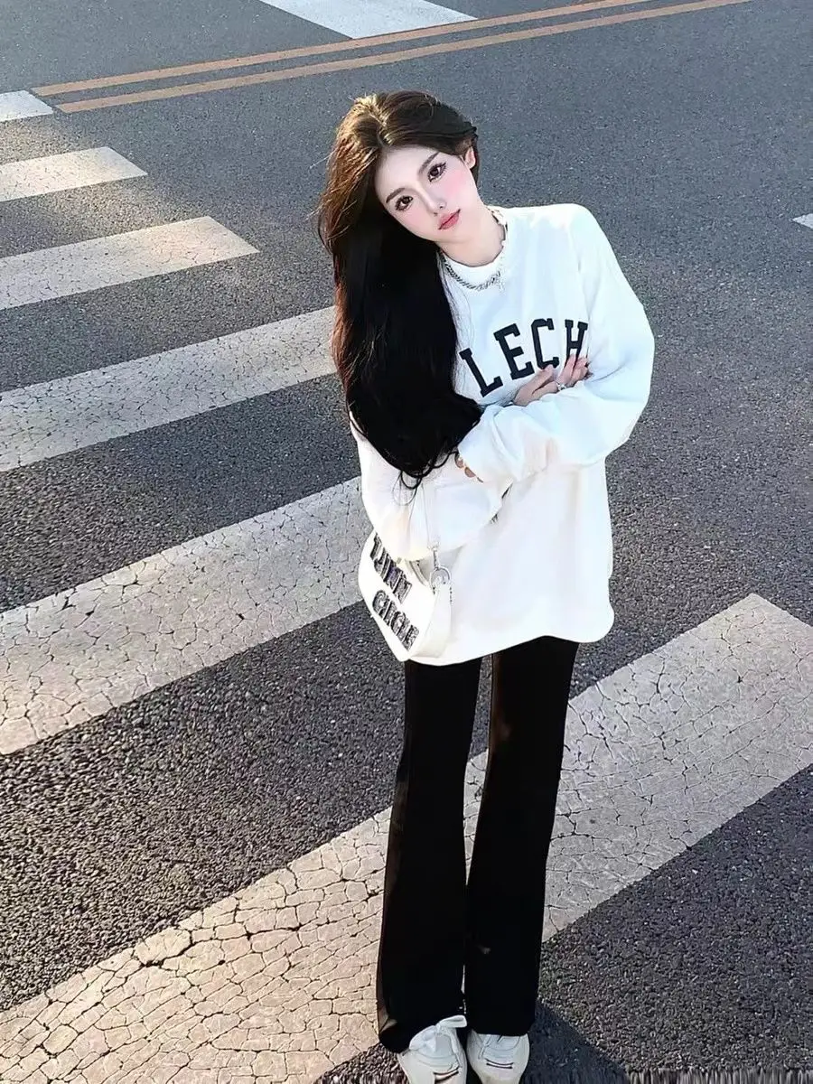 

Женские толстовки Модная женская одежда Утолщенная свободная посадка в полоску Леди для поездок на работу Нежная текстура Устойчивость к таблеткам Легкий уход