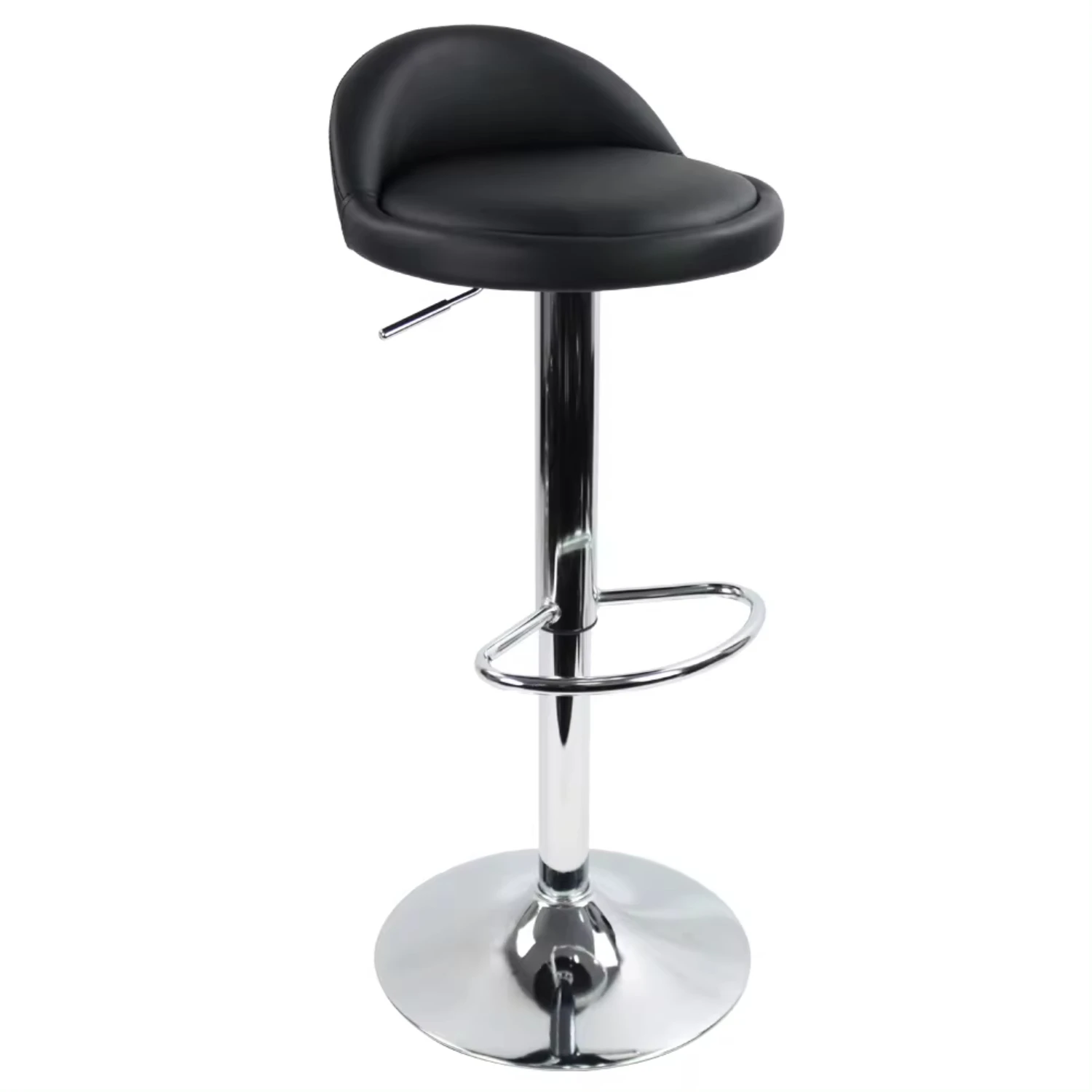 PU Leather Round  Stool with Back Rest Height Adjustable Swivel Pub Chair  Kitchen  stools