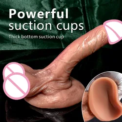 Super lange weiche Haut Gefühl Dildo realistischen Penis sexy weibliche Mastur bator Doppels chicht Silikon Saugnapf Dildos für Frauen