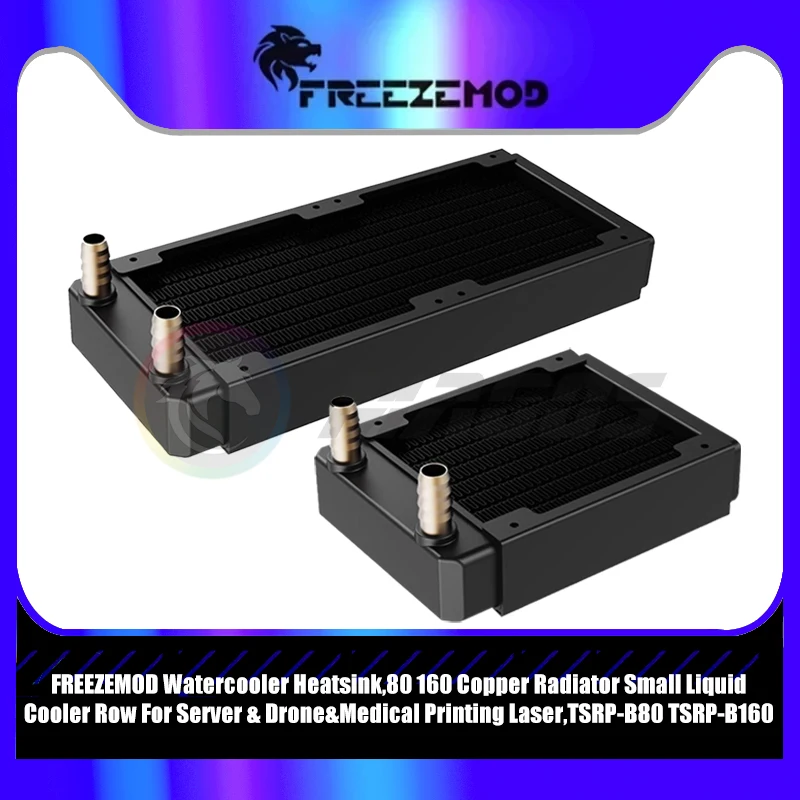 FREEZEMOD Watercooler Heatsink,80 160 Copper Radiator Small Liquid Cooler Row For Server & Drone&Medical Printing Laser