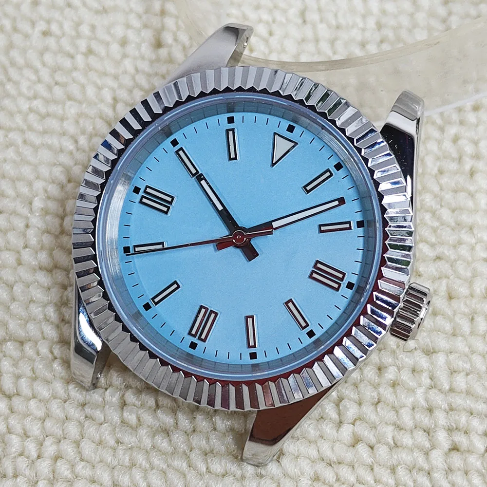 316L Stainless Steel Case Blue Dial Sapphire Glass Solid Case Back Cover High-end Business Watch