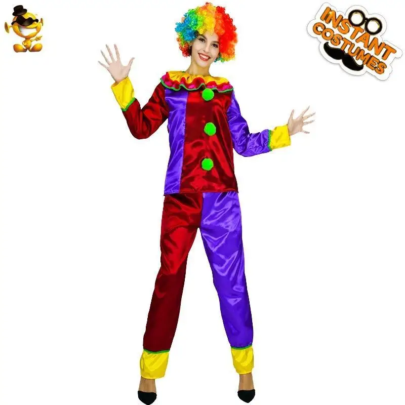 

Women's loween Clown Costume Par Outfit eup Ball Performance Stage Costume PU Material KTV Dr Fall Season