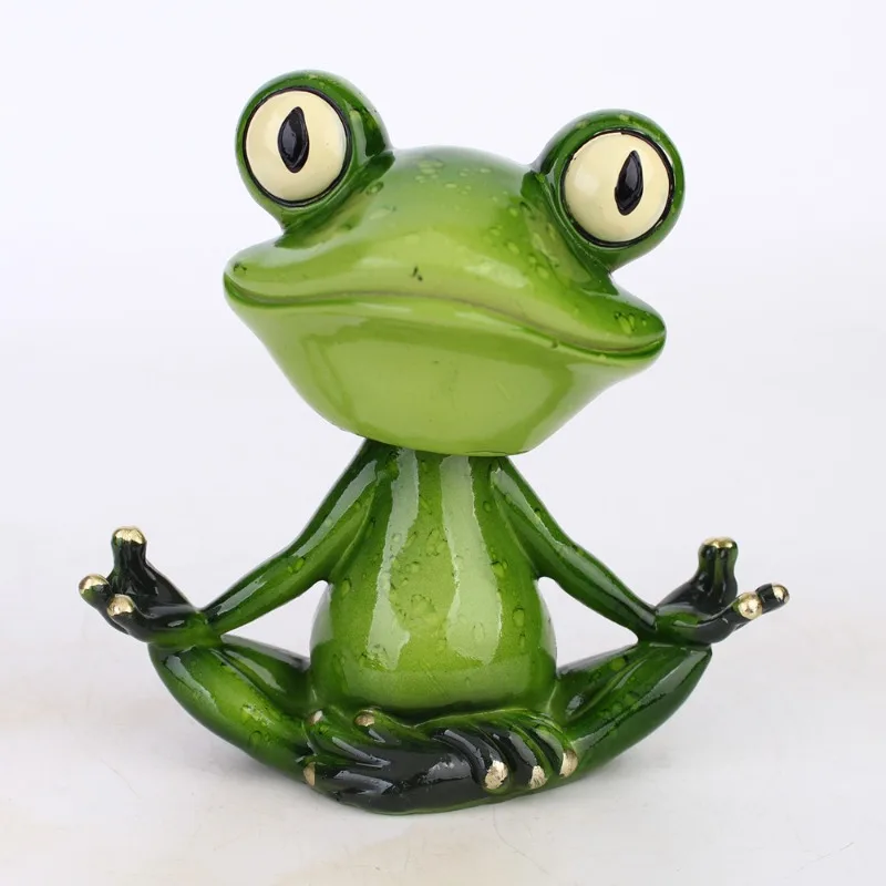 Niedliche ländliche Karikatur Frosch Harz Figur Ornamente Kunst handwerk Skulptur Wohnzimmer Wohn accessoires Büroraum Dekoration