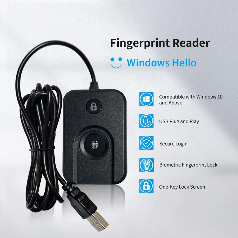 Picture 4: Biometric Fingerprint Login Lock Screen For Hello Windows 10 11 USB Reader Scanner Module Device Biometrics Security Key Safe Ac