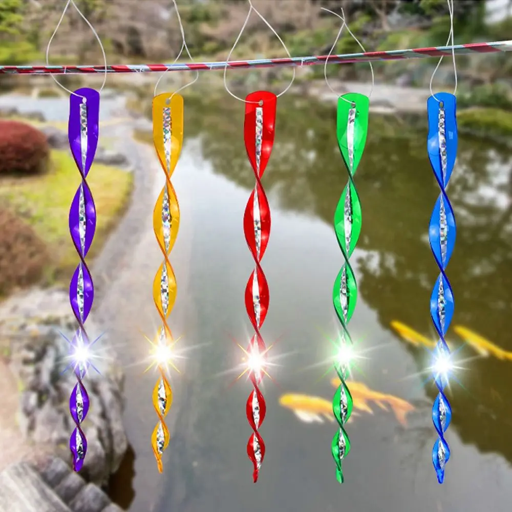 10pcs 360 Degree Rotation Bird Repellent Rods Waterproof Reflective Wind Spiral Bird Deterrent Rod 30CM Length Plastic