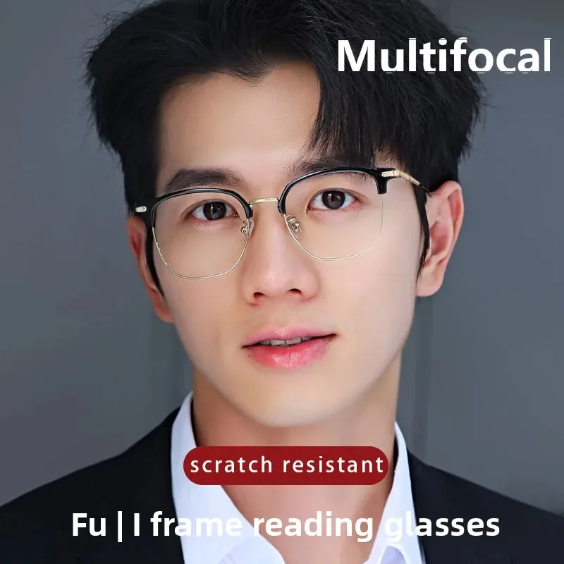 Progressive Multifocal Reading Glasses for Women Men, Anti Glare/Eyestrain Blue Light Blocking Computer Readers,Magnifying