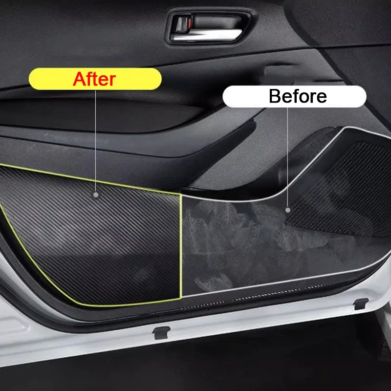 

4pcs/set Car Door Anti Kick Pad Carbon Fiber Leather Texture Anti Dirt Protective Sticker Auto Accessories For MG RX5 2023 2024