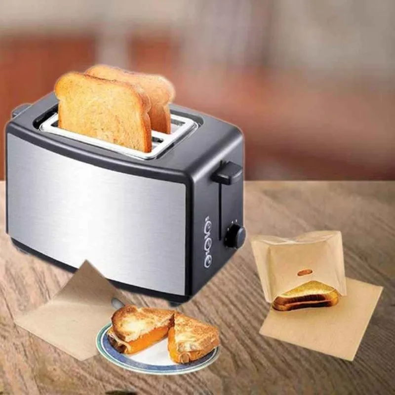 Beige Toaster Bag Microwave Bags Grilled Cheese Sandwich Toaster Bag Reusable Snack Organizer Kitchen Organizer