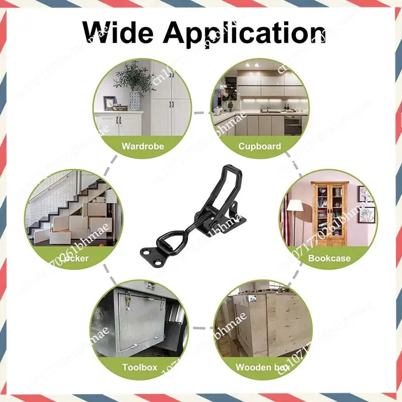 -A21Z 4Pack Heavy Duty Toggle Clamp Latch,4003 Style 300Kg Capacity Pull Clamp Black Adjustable Quick Release Hasp Clamps