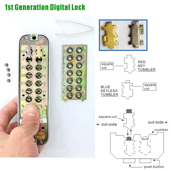 14 Buttons Passage Mode Mechanical Waterproof Door Locks with keypads Digital Code Combination Door Knob For  Front Gate