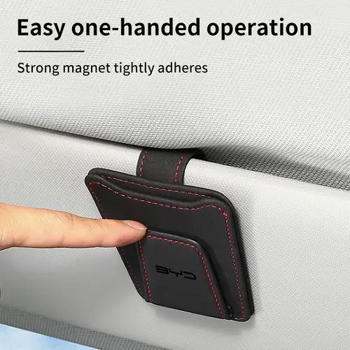 Car Sun Visor Glasses Clip Leather Sunglasses Card Holder For BYD F3 I3 F0 F6 S6 S8 E5 E6 G3 G6 L3 S7 M6 Tang Song Qing Yuan Max - Image 4