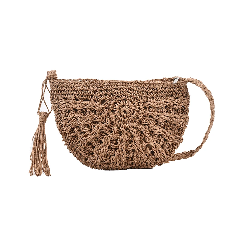 Korb Rattan Schulter Taschen Für Frau Stroh Weben Frau Taschen Sommer Strand Stil Mode Rattan Gewebt Handtasche Und Geldbörse