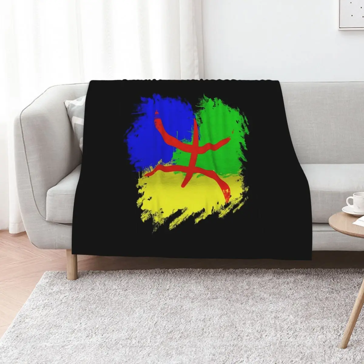 Berber Flag, Amazigh Flag Throw Blanket Sofa Decoratives Blankets Sofas Of Decoration Plaid Sofas Warm Blankets