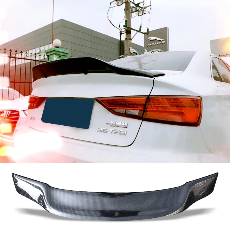 

Spoiler Type R Carbon Fiber FRP Rear Trunk Tail Wing Refit Accessories Spoiler for Audi A3 S3 Sedan 2014 - 2017