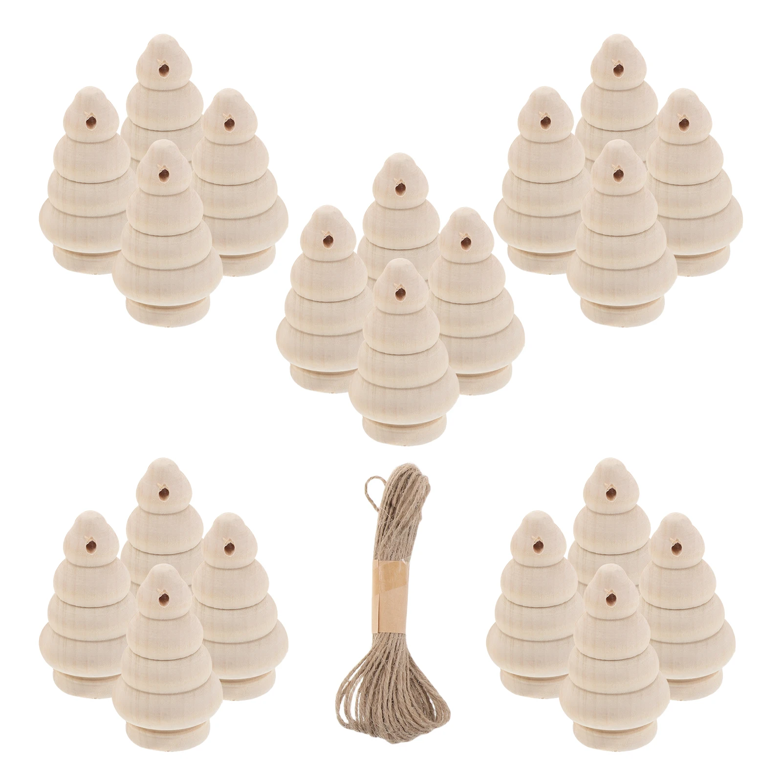 

1Set DIY Wooden Christmas Tree Blank Ornaments for Kids Pre-Drilled Natural Texture Easy Hanging Festive Home Decor