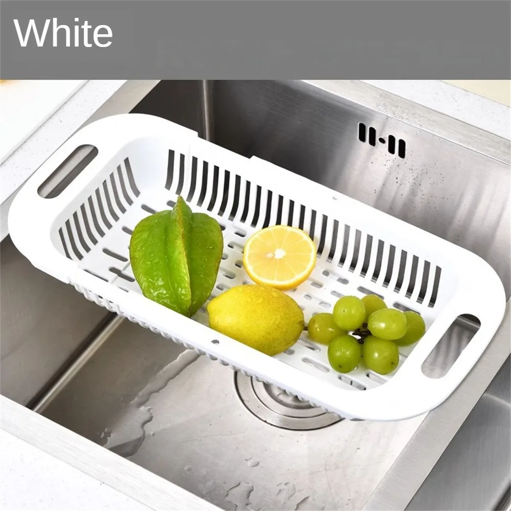 Telescopic Sink Bilateral Handle Increase Capacity Adjustable Efficient Extensible Save Space Storage Rack Rapid Draining