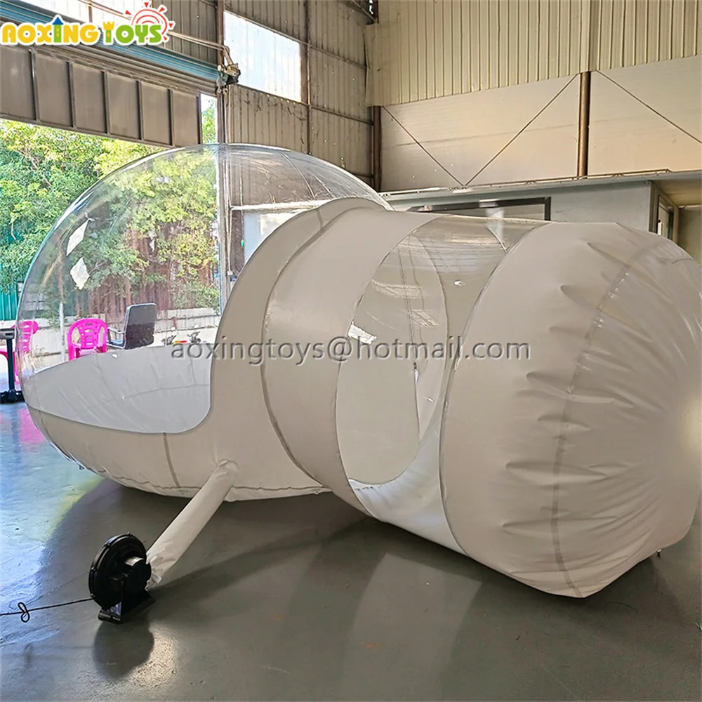 3m Large White Outdoor Camping Inflatable Bubble Tent With Single Tunnel For Events Yard Holder With Blower