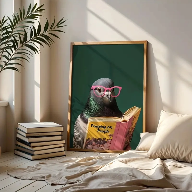 

1pcs Nordic Simple Funny Animal Posters, Fashionable Bathroom Humor Art, Bathroom Wall Decoration, Canvas Art Home Decoration