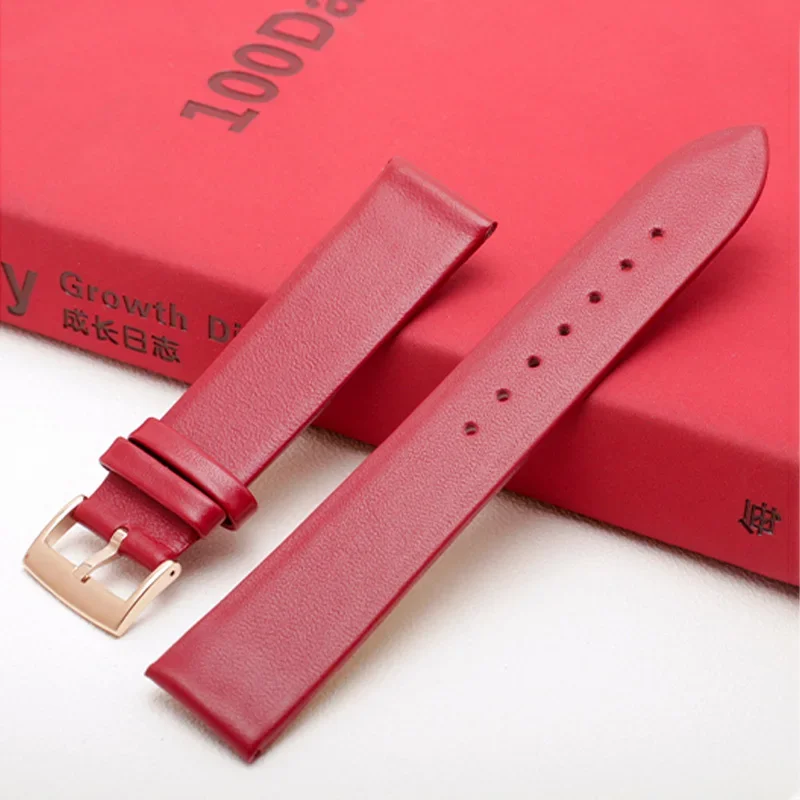 رقيقة جدا لينة جلد العجل حزام ساعة اليد ل CK/روسيني/أرماني للجنسين سوار أسود/أزرق/أحمر 12mm14mm16mm 18mm 19mm 20mm21mm 22mm