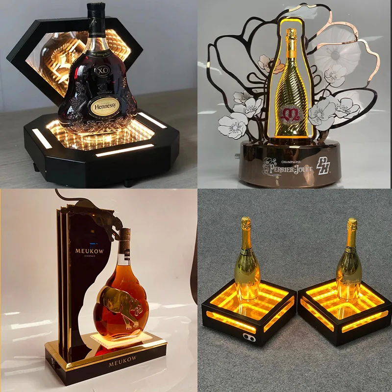 Premium Custom LED Liquor Display StandAcrylic Luminous Wine Stand LED Bar Supplies Display Stand Baijiu Red Wine Hold****** Sta