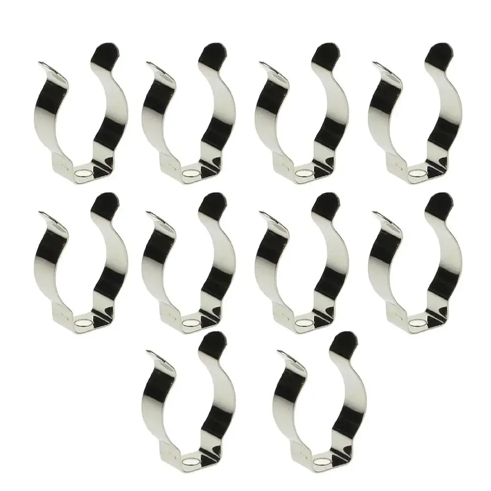 10Pcs Fixing Clips Spring Terry Clip Clamp Holders Heavy Duty Lamp Tube Clip T8/T10 Base Tool Pipes Clamp for 25mm/32mm Dia Tube